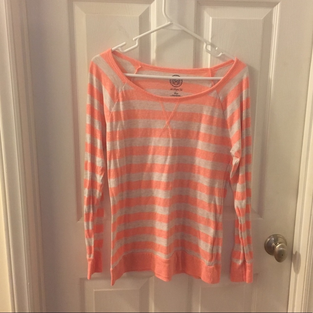 cute light orange and white top